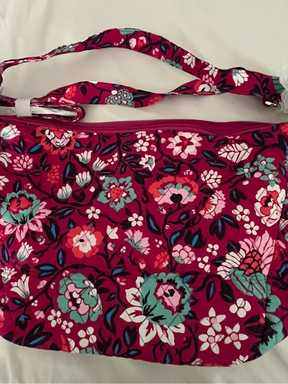Vera Bradley Pink Floral Quilted Crossbody Bag with wallet, pill holder ,and ID